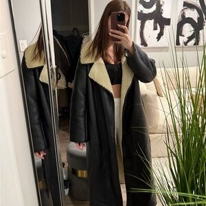 Women's Black Shearling Coat